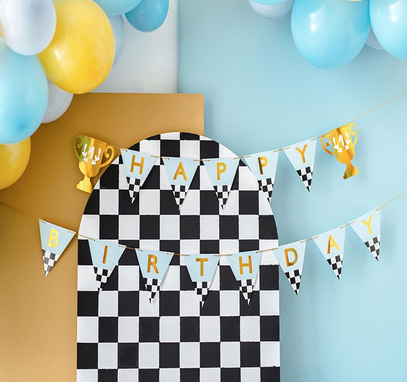 Baner Happy Birthday Puchary 2,5m GRL109 PartyDeco